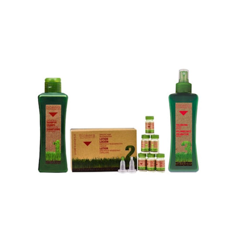 Salerm Biokera Natura Hair Loss Kit: (1) Thickening Shampoo   (1)Scalp Therapy 6x 10ml/(1)Volumizing Spray - Just Beauty  Products, Inc.
